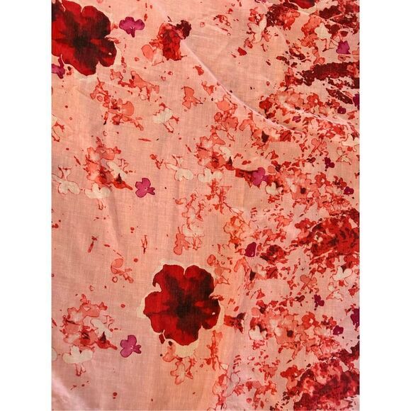 Peter Som pink floral scarf wrap with tassels cover-up - Picture 4 of 4